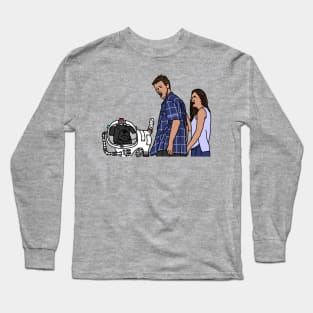 Distracted Boyfriend Meme SciFi Space Dog Long Sleeve T-Shirt